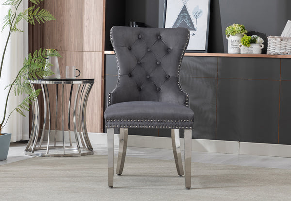 Lion Velvet Dining Chair